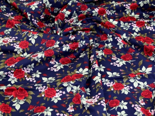 Deadstock 100% Cotton Poplin Fabric Navy