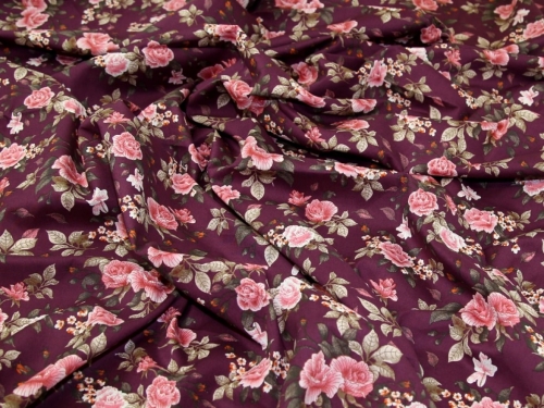 Deadstock 100% Cotton Poplin Fabric Plum