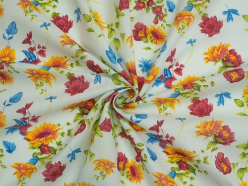Printed Polycotton Fabric Mint