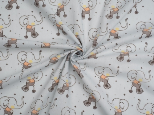Printed Polycotton Fabric Silver