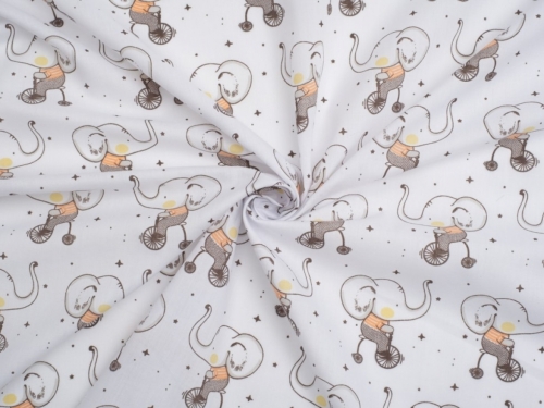 Printed Polycotton Fabric White