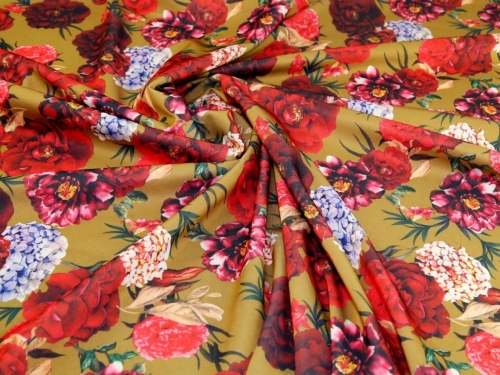 Deadstock Scuba Stretch Knit Fabric Gold