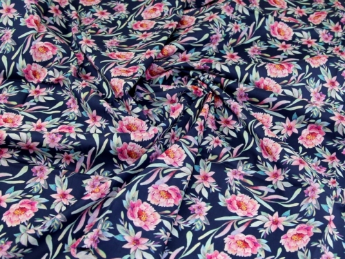 Deadstock Cotton Lawn Fabric Navy