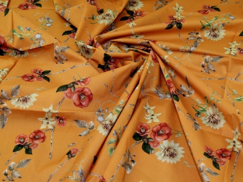 Deadstock Cotton Lawn Fabric Ochre