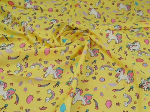 Rose and Hubble 100% Cotton Poplin Fabric Lemon