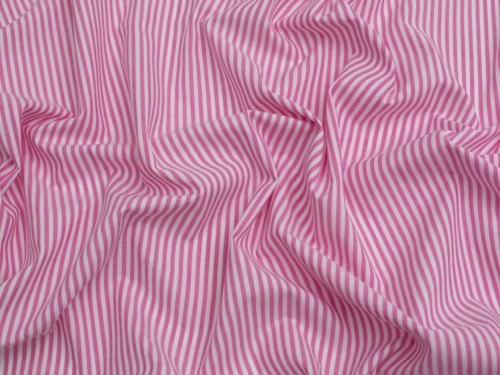Minerva Core Range Stripe Yarn Dyed Cotton Chambray Fabric Fuchsia