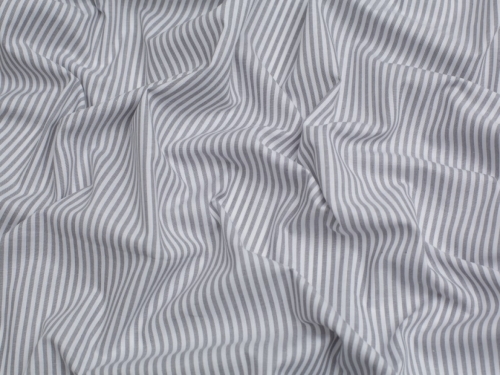 Minerva Core Range Stripe Yarn Dyed Cotton Chambray Fabric Grey
