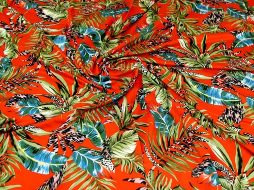 John Louden Viscose Jersey Stretch Knit Fabric Orange