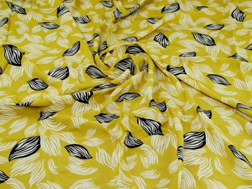 John Kaldor Fernando Viscose Challis Fabric Gold & Black