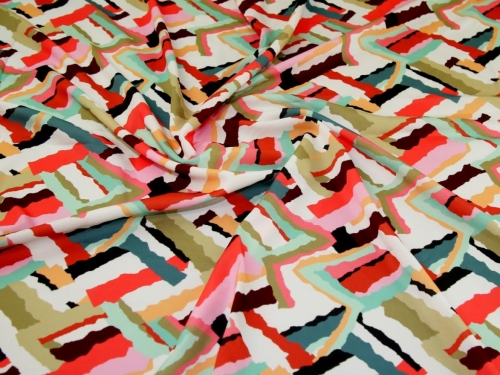John Kaldor Hermione Crepe Fabric Coral Multi