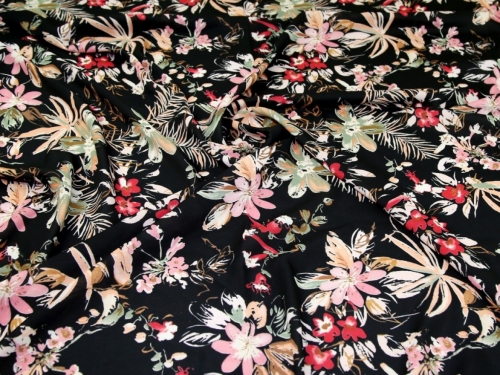 John Kaldor Liza Georgette Fabric Peach on Black