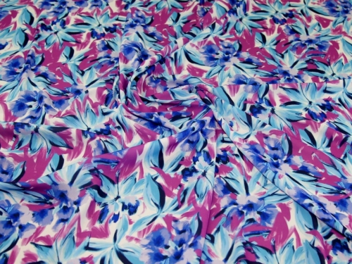 John Kaldor Liza Georgette Fabric Pink & Turquoise