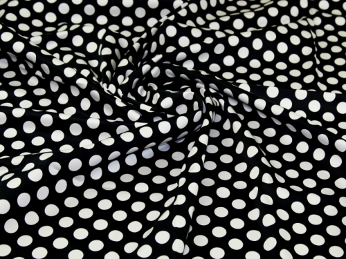 Woven Stretch Cotton Sateen Fabric Black & White