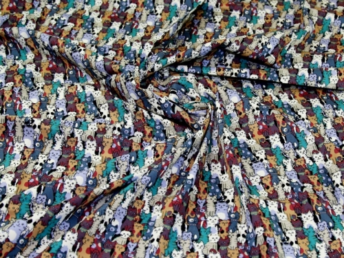 100% Cotton Poplin Fabric Multicoloured