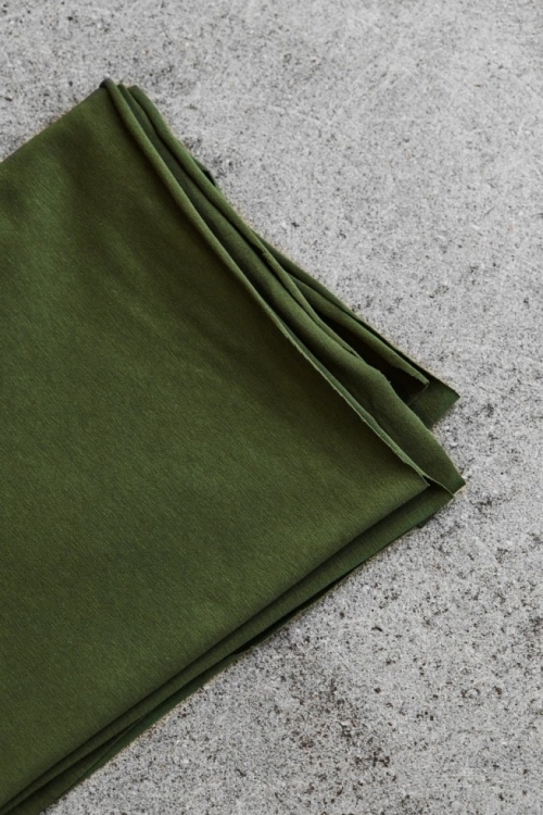 Mind The MAKER Cotton Single Jersey Stretch Knit Fabric Green Khaki