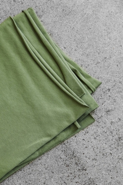 Mind The MAKER Cotton Single Jersey Stretch Knit Fabric Olive Green