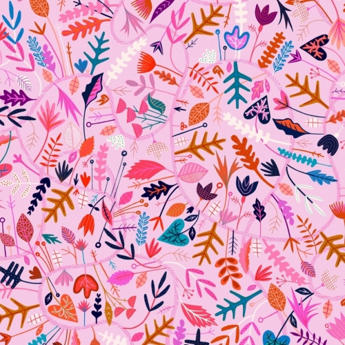 Dashwood Studio Circle Line Rayon Challis Fabric Pink