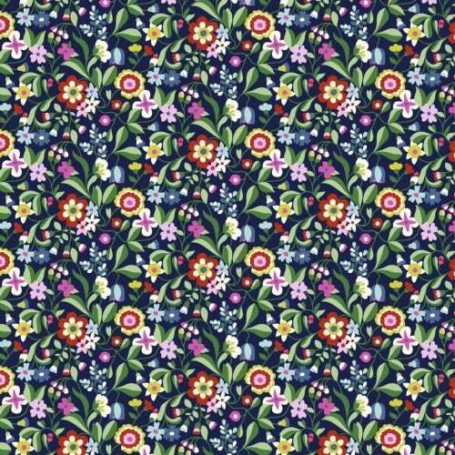 Dashwood Studio Kaleidoscope Ace Cotton Lawn Fabric Navy