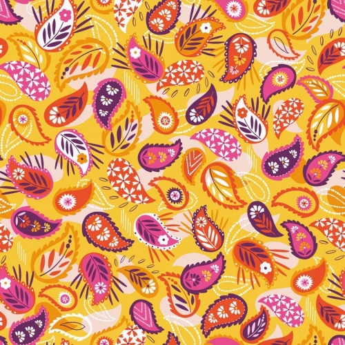 Dashwood Studio Silk Roads 100% Cotton Poplin Fabric Orange