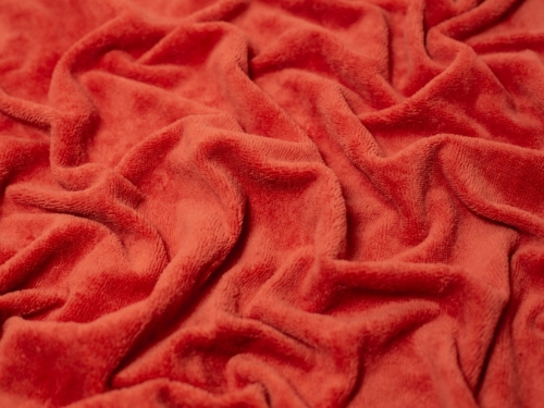 Minerva Core Range Bamboo Cotton Velvet Towelling Fabric Rust