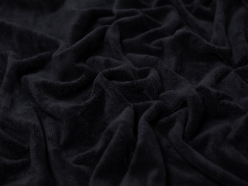 Minerva Core Range Bamboo Cotton Velvet Towelling Fabric Jet Black