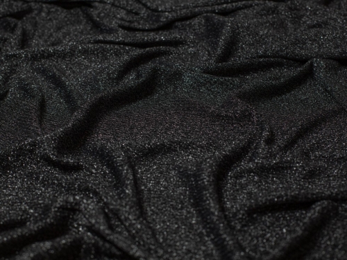Deadstock Shine Lurex Sweater Knit Stretch Fabric Black