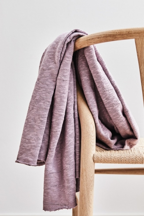 Mind The MAKER Slub Jacquard Sweater Knit Stretch Fabric Lilac