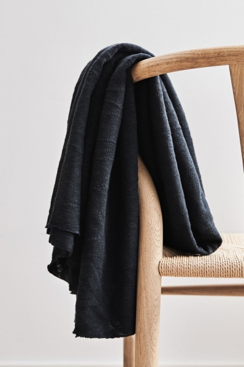 Mind The MAKER Slub Jacquard Sweater Knit Stretch Fabric Caviar