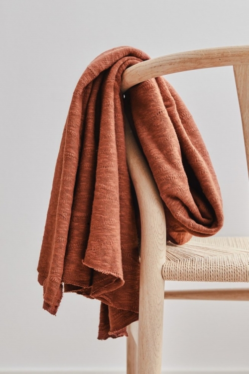 Mind The MAKER Slub Jacquard Sweater Knit Stretch Fabric Sienna