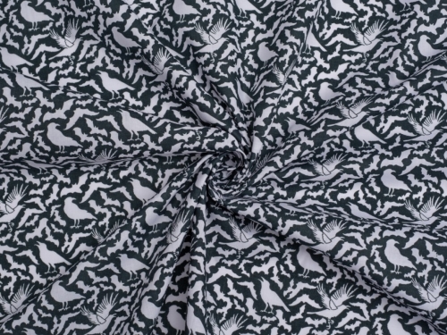 Printed Polycotton Fabric White on Black