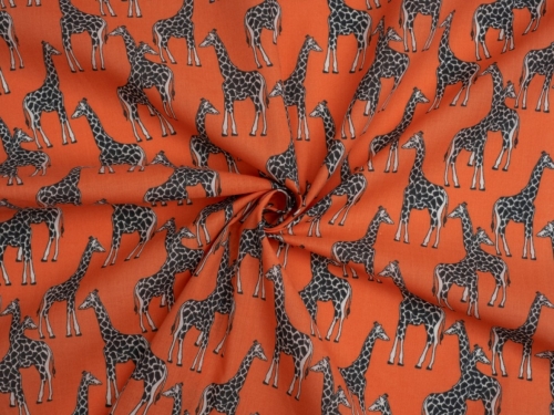 Printed Polycotton Fabric Orange