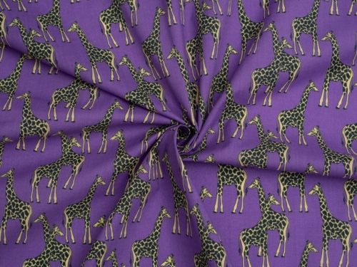 Printed Polycotton Fabric Purple