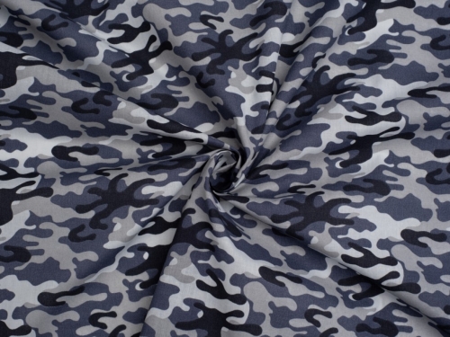Printed Polycotton Fabric Grey