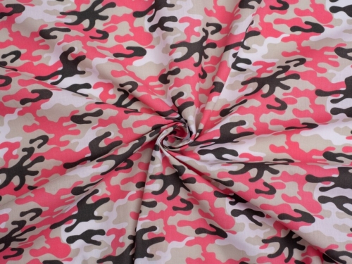 Printed Polycotton Fabric Pink