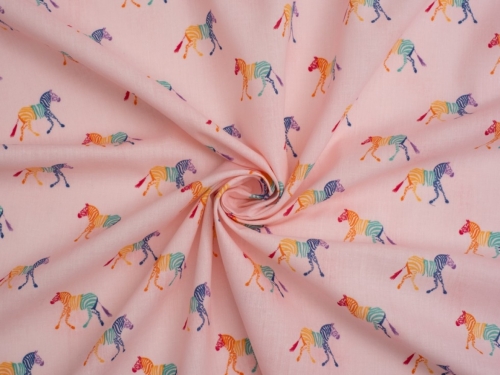 Printed Polycotton Fabric Pink