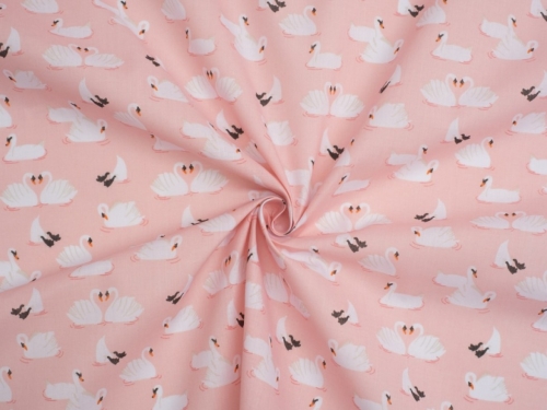Printed Polycotton Fabric Baby Pink