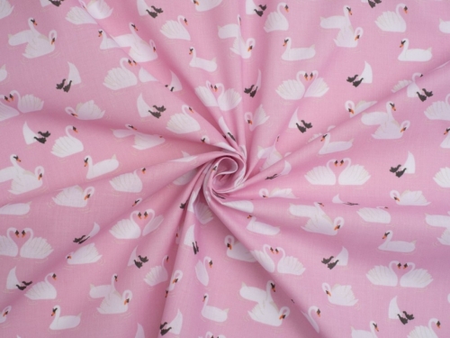 Printed Polycotton Fabric Lavender Pink