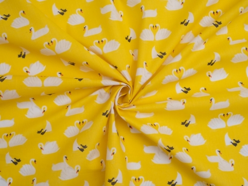 Printed Polycotton Fabric Yellow