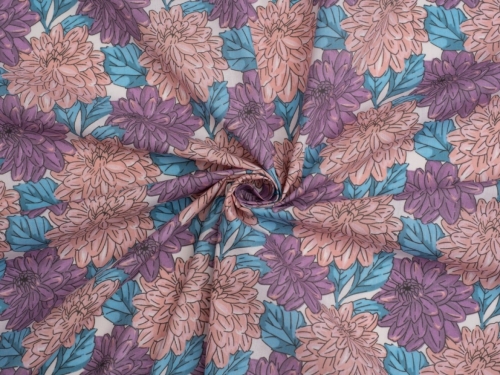 Printed Polycotton Fabric Purple