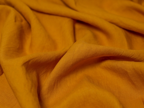Minerva Core Range Washed Slub 100% Linen Fabric Deep Gold