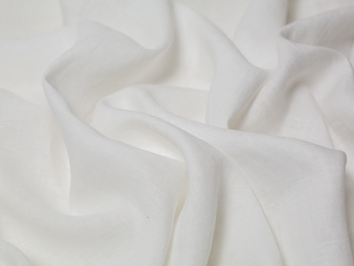 Minerva Core Range Washed Slub 100% Linen Fabric White