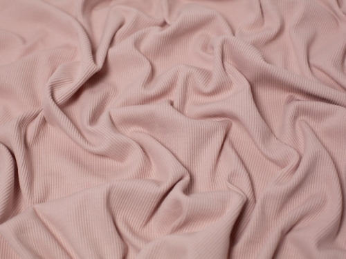 Minerva Core Range Heavy Cotton Rib Stretch Knit Fabric Blush Rose