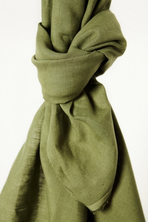 Mind The MAKER Nisa Softened Linen Fabric Green Khaki