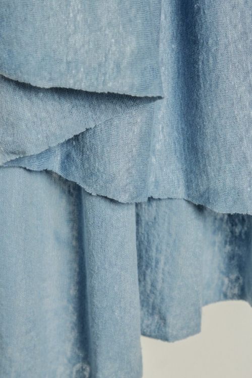 Mind The MAKER Fine Linen Sweater Knit Stretch Fabric Faded Blue