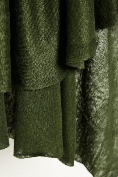 Mind The MAKER Fine Linen Sweater Knit Stretch Fabric Olive Green