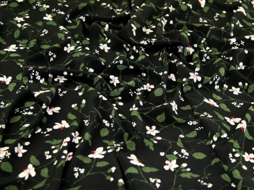 Soft Polyester Crepe Fabric Black