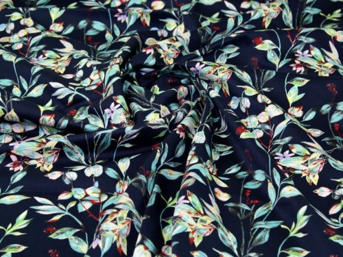 Cotton Sateen Fabric Navy Blue