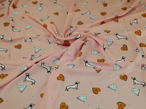 Viscose Challis Fabric Shell Pink