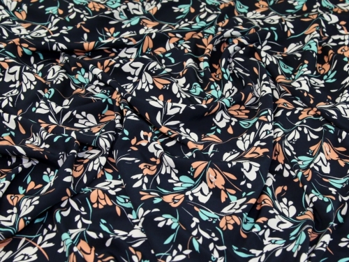 Soft Polyester Crepe Fabric Navy Blue