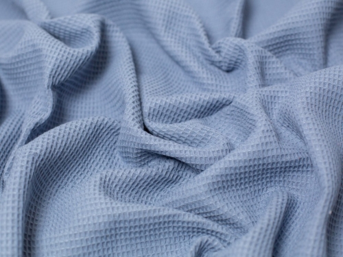 Minerva Core Range Small Cotton Waffle Fabric Soft Blue